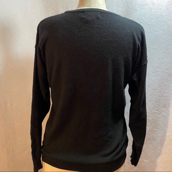 Pure cashmere M/L black relaxed fit crewneck sweater EUC - Picture 4 of 4